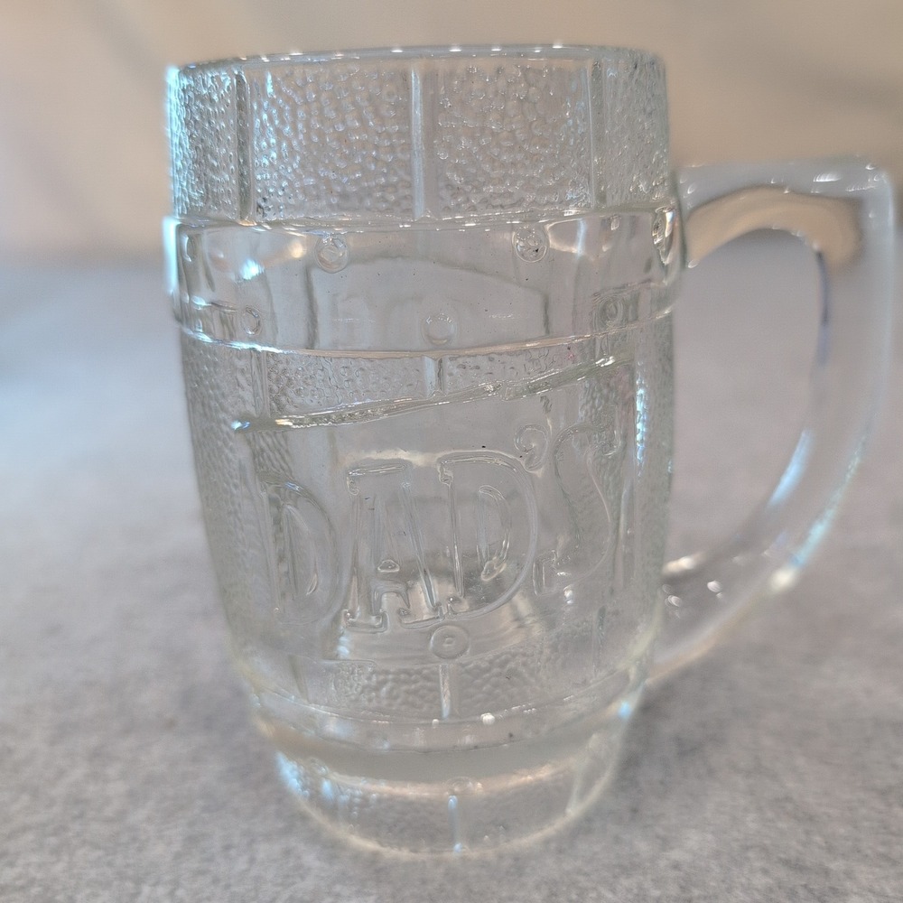 Dad's Root Beer Thick Glass Mug Small Barrel Stein Handle Vintage Gift